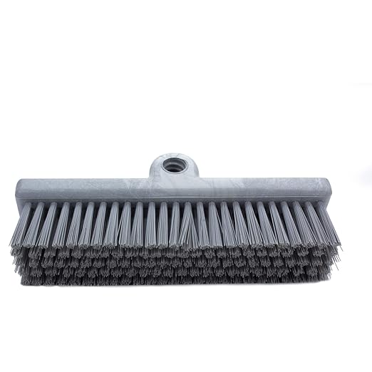 SPARTA 40423EC23 Plastic Floor Scrub Brush, Wall Brush, Equipment Brush With Nonabsorbent Bristles For Industrial Kitchens, Hospitals, Commercial Cleaning, 10 Inches, Gray, (Pack of 2)