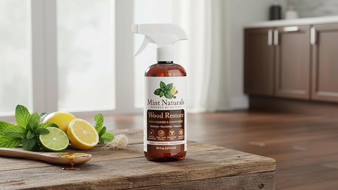Natural Wood Cleaner & Furniture Conditioner – Plant-Based Polish Formula That Helps Clean & Protect Wood Surfaces, 16 oz – Made in USA