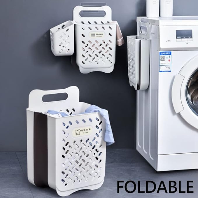 Collapsible Laundry Basket- Large Laundry Basket Hamper with 2 Handles- Space Saving Foldable Storage Container/Organizer (2pcs)