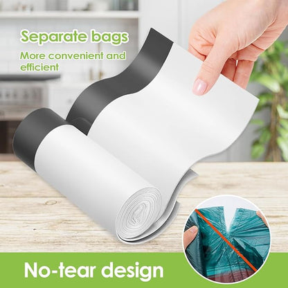 18 Gallon 120 Counts Strong Drawstring Trash Bags Garbage Bags by Teivio, Bathroom Trash Can Bin Liners, Plastic Bags for home office kitchen, White