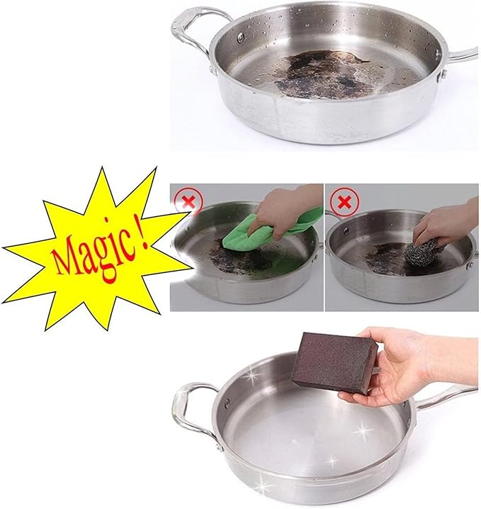 1 Pack Non-Scratch Sponges, Emery Sponges, Cleaning Sponge, Scrubbing Sponges, Kitchen Sponges, Dish Sponges, Kitchen Cleaner Tool, for Kitchen, Household, Cookware, Bathroom