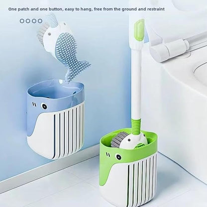 Suction Cup Toilet Brush Set, 2025 Wall-Mounted Toilet Cleaner with Built-in Liquid Dispenser & Quick-Dry Holder, Touch Free, Space-Saving Hygienic Bathroom Organizer for Home,RV,Boat (Green)