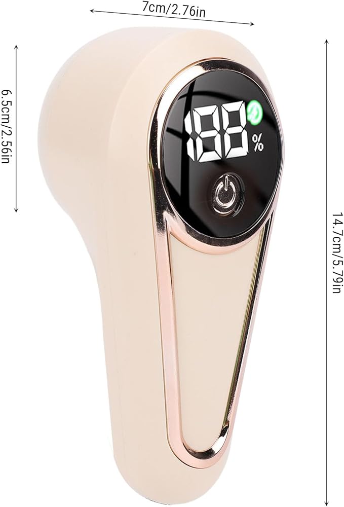 Fabric Shaver, Electric Rechargeable Lint Remover with 6 Blades Sweater Defuzzer for Clothing Furniture ABS Metal (Khaki)