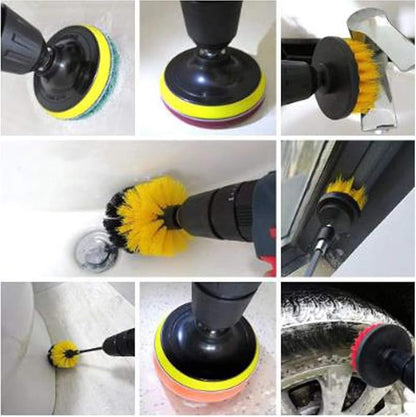 Wixine 1Pcs 5" White Drill Brush Attachment for Cleaning Carpet Leather and Upholstery Kit