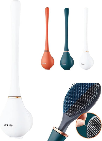 Modern Flexible Silicone Toilet Caspa for Home 2025 Upgrade Silicone Toilet Brush Ergonomic Toilet Brush and Holder Set Toilet Bowl Brush Wall Mounted Toilet Brush for Dead Corner Clean (White)