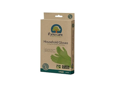 If You Care Latex Gloves,Large – – For Gardening,Dishwashing,Cleaning Kitchen and Bathroom-– 100% Cotton Lined,Reusable for Women and Men,Green,(Pack of 2)