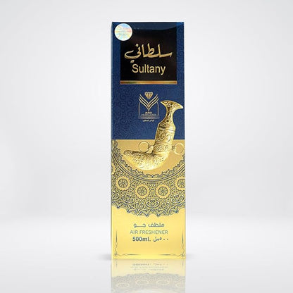 Almas Perfumes Sultany Air Freshener - 480 ML 16.9FL.OZ of Fabric spray - Natural Aged Oud Scent - Odor Fighting Room Spray - long lasting Aroma for home