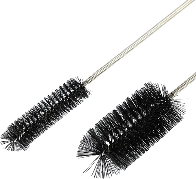 61inch Double Ended Nylon Pipe Cleaner Brush Drain Unblocker Tools with 17inch Sink Unblocker Brush for Plug Hole Sink Hair Clogs Remover Household Cleaning Tool Stainless Brush Nylon Drain