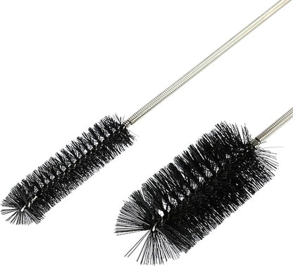 61inch Double Ended Nylon Pipe Cleaner Brush Drain Unblocker Tools with 17inch Sink Unblocker Brush for Plug Hole Sink Hair Clogs Remover Household Cleaning Tool Stainless Brush Nylon Drain