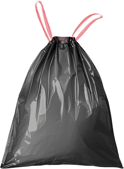 WAIKAS Small 4 Gallon Trash Bags for Bathroom & Bedroom, Drawstring Garbage Bags for Office Desk, Vanity, Pack of 83, 43x46cm, 4.05g/pcs, Unscented, Black