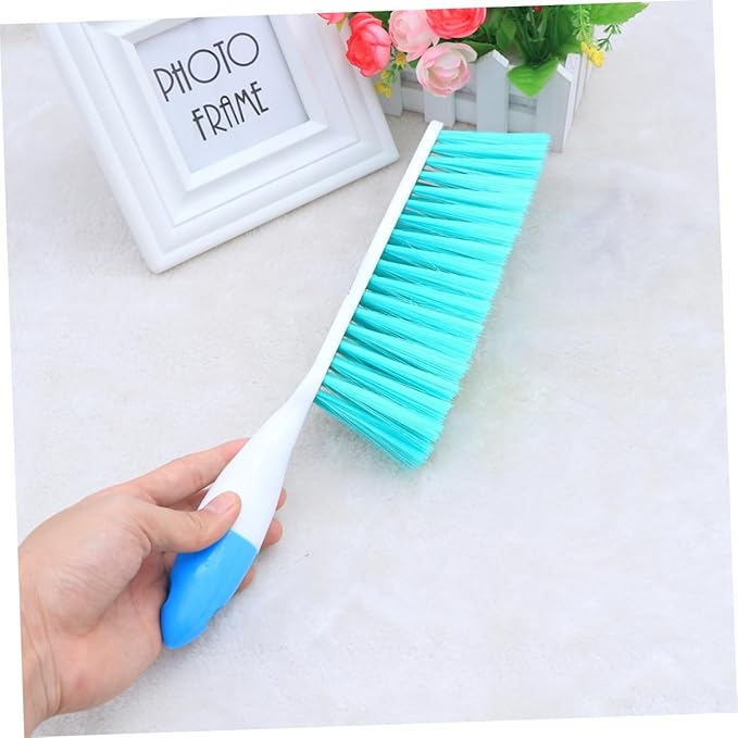 KALLORY 2pcs Cleaning Brush Plastic Handle Soft Bristles for Sofa Bed Carpet Clothes Antiskid Design Lightweight Duster for Indoor Cleaning