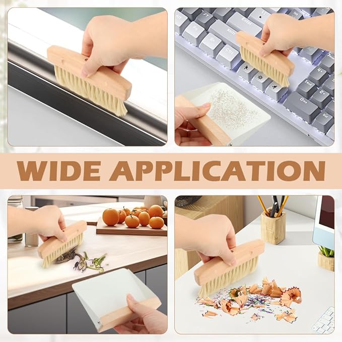 Mini Dustpan and Brush Set,Stable Dust Pans with Brush,Easy to Store and Broom and Dustpan Set,Portable Broom and Dustpan for Countertop,Table,Sofa,Furniture,Keyboard,Car,Cabinet
