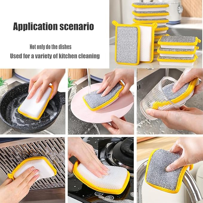 5PCS Multipurpose Dishwashing Rags, 2024 New Double Sided Sponge Kitchen Dishcloth, Multi-Purpose Absorbent Sponge Dishwashing Rags for Washing Dishes Cleaning Kitchen(3.54 * 5.31inch)