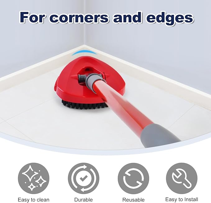 Scrubber Mop Head for Ocedar, Upgrade Scrub Brush for Ocedar, Spin Mop Scrub Brush Head for O Cedar RinseClean 2-Tank, More Bristles Scrub Brush Attachment for Bathroom, Deck, Kitchen Floor Cleaning