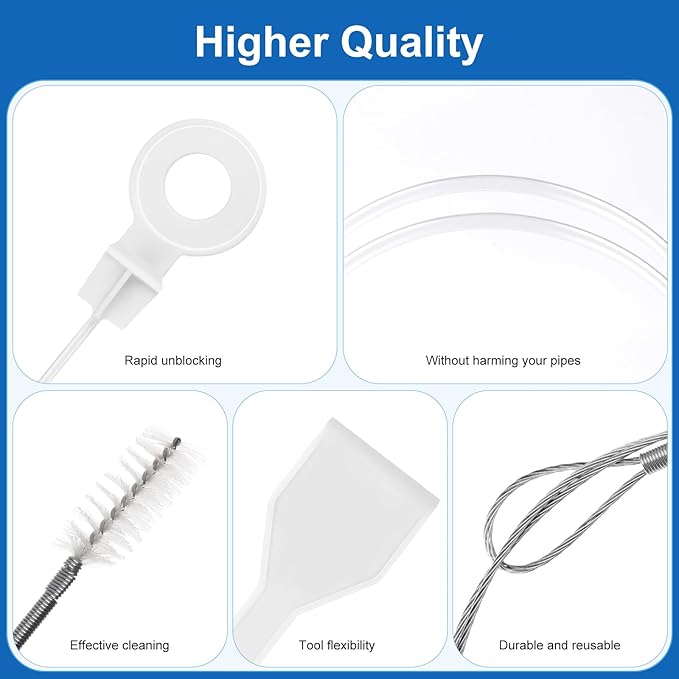 5 Pcs Refrigerator Drain Cleaning Tool Kit Long Tube Brush Cleaner, Fridge Waterline Buddy For Refrigerator, Water Line Cleaner, Reusable Fridge Water Line Kit for Refrigerator Drain Holes