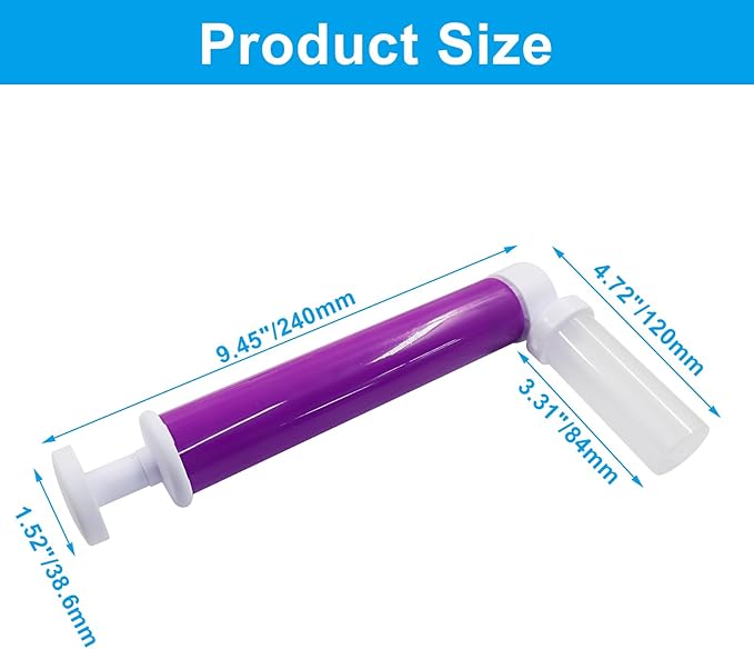1 Kit Manual Cake Airbrush, Airbrush Pump Coloring Spray Gun 4 Pcs Tube, DIY Baking Tools Cake Decorating for Kitchen/Cakes Cupcakes Cookies and Desserts(Purple)
