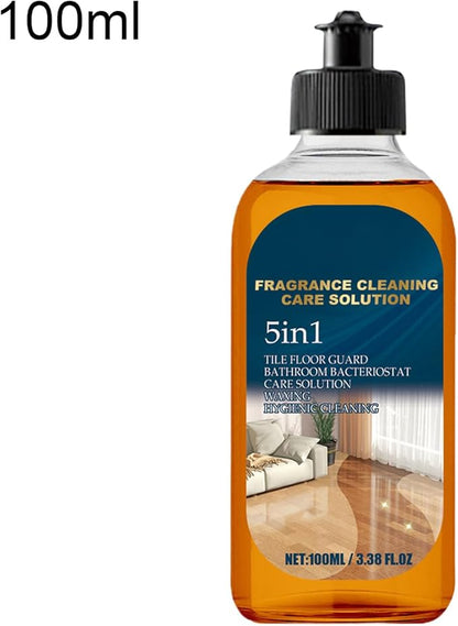 5-in-1 Glossy Floor Cleaner - Fragrance Cleaning And Care Liquid | Dual-Action Stain Remover And Deodorizer | Hardwood Repairer With Long-Lasting Gloss | For Tiles Marble Wood Laminate