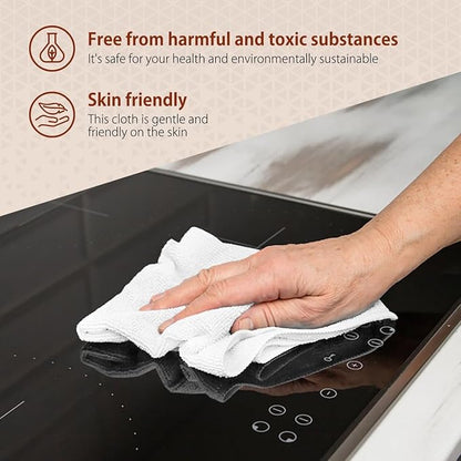 H4N Microfiber Cleaning Cloth Roll, 85 Pack Micro Fiber Wash Cloths for Car, Tear Away Towels, Ultra Absorbent Dish Rags, Non-Abrasive, Reusable and Washable Household Supplies, 11.81" x 11.81", White