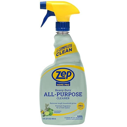 Zep Home Pro Heavy-Duty All-Purpose Cleaner - 32 oz (Pack of 1) R61506 - Removes tough grime from multiple indoor surfaces like counters & floors while leaving behind a Eucalyptus Bergamot scent