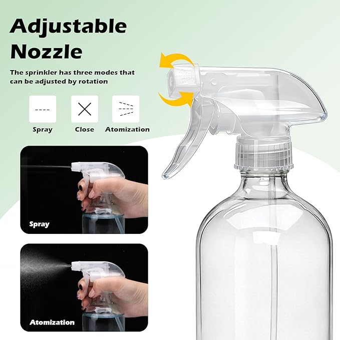 Maredash 16oz Glass Spray Bottles,Empty Reusable Spray Bottles,Glass Spray Bottles for Cleaning,Refillable Containers with Spray Nozzles for Cleaning,Window Cleaner,Hair Care,Flowers12 Pack