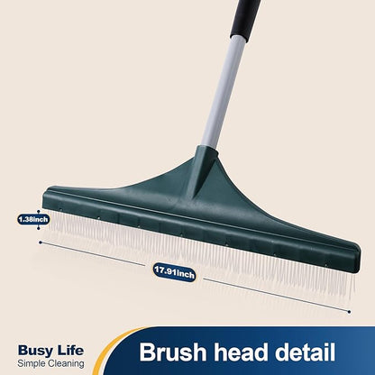 Yocada Carpet Rake for Pet Hair Removal Reusable Pet Hair Remover Telescopic Carpet Scraper Sweeper Cat Dog Hair Remover Rake Brush for Rugs Mats 56.69"