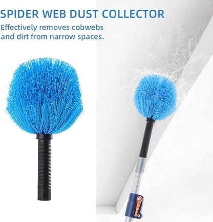 30 FT High Reach Cleaning Kit with 7-30 Foot Telescoping Extension Pole, Flexible Ceiling Fan Duster, Microfiber Feather Duster, Cobweb Duster & Window Squeegee & Washer