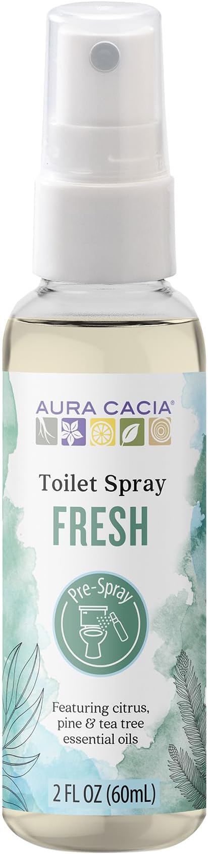 Aura Cacia Fresh Toilet Spray 2 Fl. oz. - Light Aroma, No Synthetic Fragrances