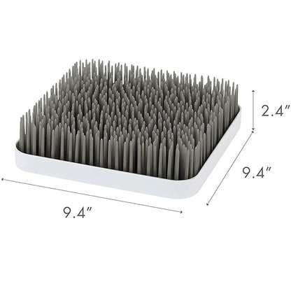 Boon Grass Plastic Drying Rack - Modern Countertop Baby Bottle Organizer - 9.75 x 9.88 x 3.0 inches - Gray