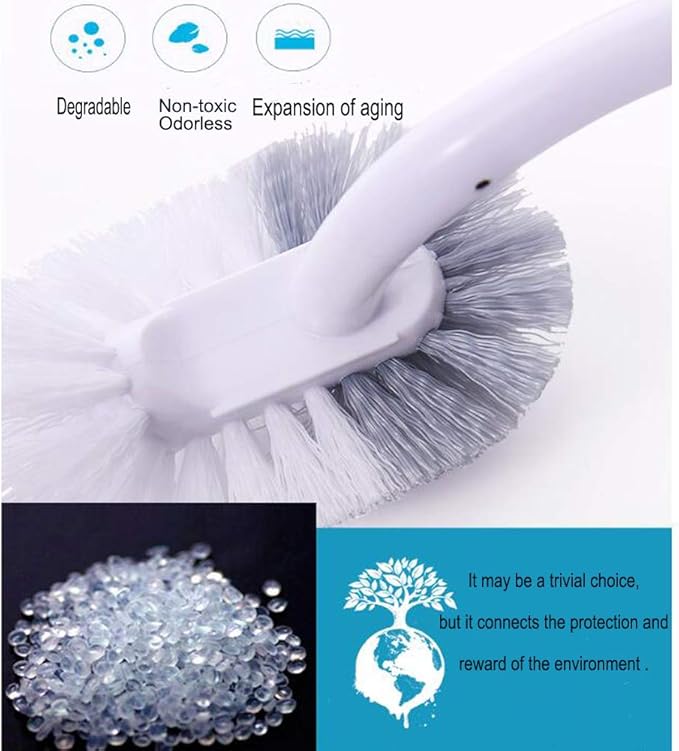 Marbarsse Bathroom Toilet Bowl Brush and Holder, Curved Design Toilet Brush for Deep Cleaning Under Rim, Best Toilet Brush Set, Easy Handy CompactToilet BowlCleaner Brush for Bathroom, 4 Pack