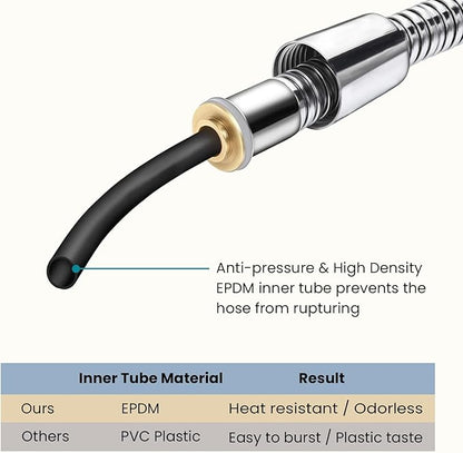 BRIGHT SHOWERS Extra Long Shower Hose 118 Inches – Stainless Steel Handheld Shower Hose with Brass Connectors, Anti-Kink, Leak-Proof, Easy to Install, Fits Most Shower Heads, Polished Chrome