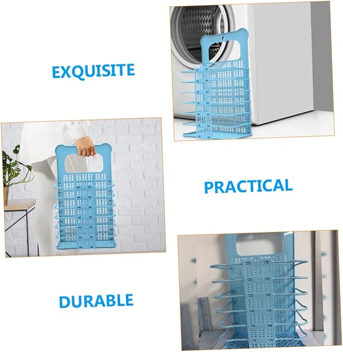 Foldable Wall Mount Laundry Basket Small Saving Dirty Clothes Organizer with Large Capacity and Strong Load Bearing Easy to Install Bathroom Storage Holder for Laundry and Sundries
