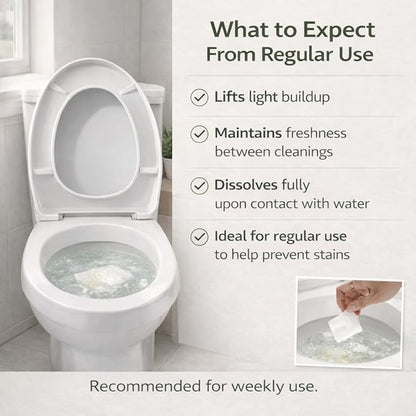 ecoEffect™ Toilet Bowl Cleaner Sheets | 120 Cleans | Natural | Quick Dissolve | Deodorizing Citrus Scent | Biodegradable | Septic Safe | Eco-Friendly | NO PLASTIC