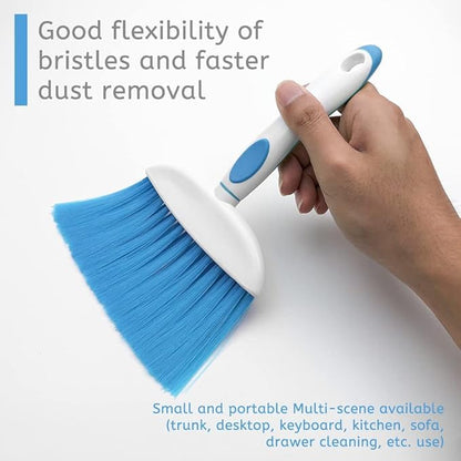 Small Broom and Dustpan Set, Small Dustpan and Brush Set, Mini Dust pan and Brush, Hand Broom and dust pan, Mini dustpans are Ideal for Cleaning Little Areas Like desks, Kitchens, pet Rooms. (3 Set)