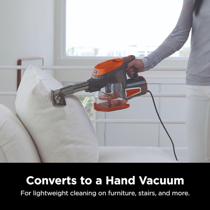 Shark Rocket Ultra-Light Corded Bagless Vacuum for Carpet and Hard Floor Cleaning with Swivel Steering (HV301), Gray/Orange