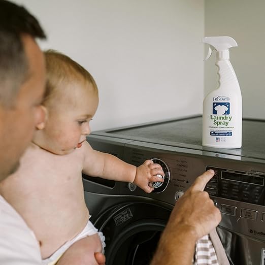 Dr. Brown's Laundry Spray Stain and Odor Remover for Baby Clothes, Hypoallergenic, Fragrance-Free, 16 fl oz, 2-Pack