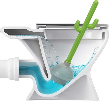 Cactus Toilet Plunger and Brush Set for Bathroom Cleaning - 1 Set