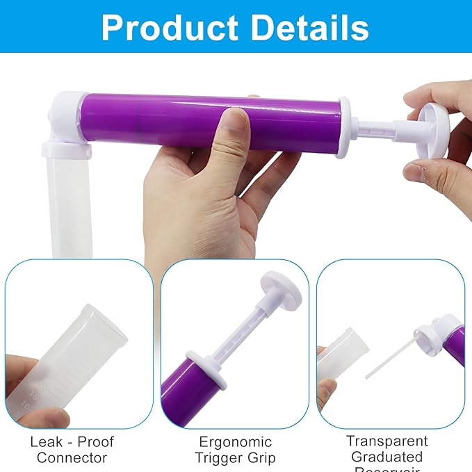 1 Kit Manual Cake Airbrush, Airbrush Pump Coloring Spray Gun 4 Pcs Tube, DIY Baking Tools Cake Decorating for Kitchen/Cakes Cupcakes Cookies and Desserts(Purple)