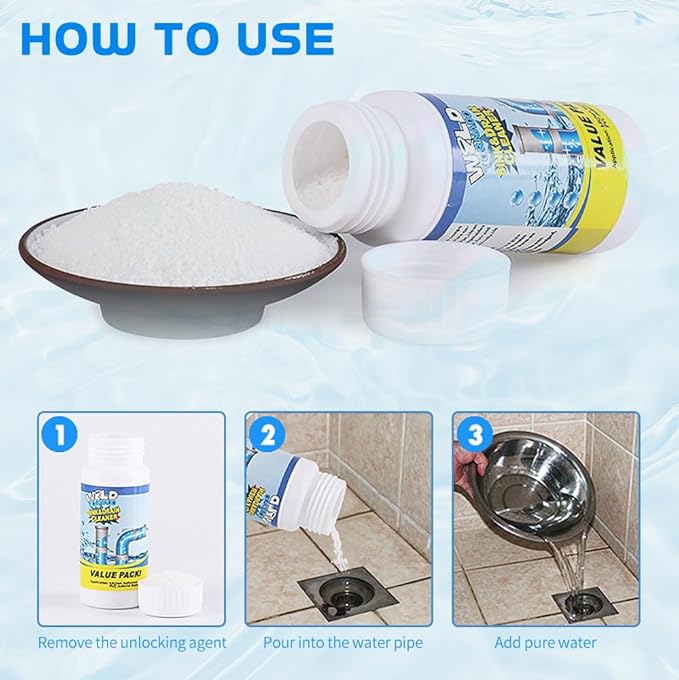 Sink Drain Cleaner, 2025 New Sink and Drains Cleaner, Multi-functional Sink and Drains Cleaner Powder Cleaning, Drain Cleaner Foam Cleaner, Powerful Pipe Dredging Agent for Home Kitchen Toilet (3pcs)