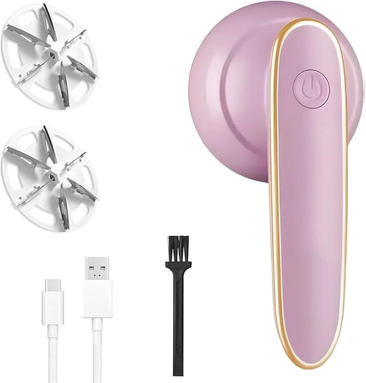 Rechargeable Fabric Shaver, 2025 New Electric Lint Remover, Multi-Functional Pill Remover for Clothes and Furniture, Portable Sweater Defuzzer for Home Use (Pink)