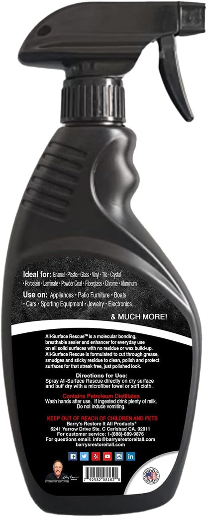 Barry's Restore It All Products - All Surface Rescue Spray (16oz.) | The Perfect Cleaning Solutions for All Surfaces Found in Your Kitchen, Home and Appliances!