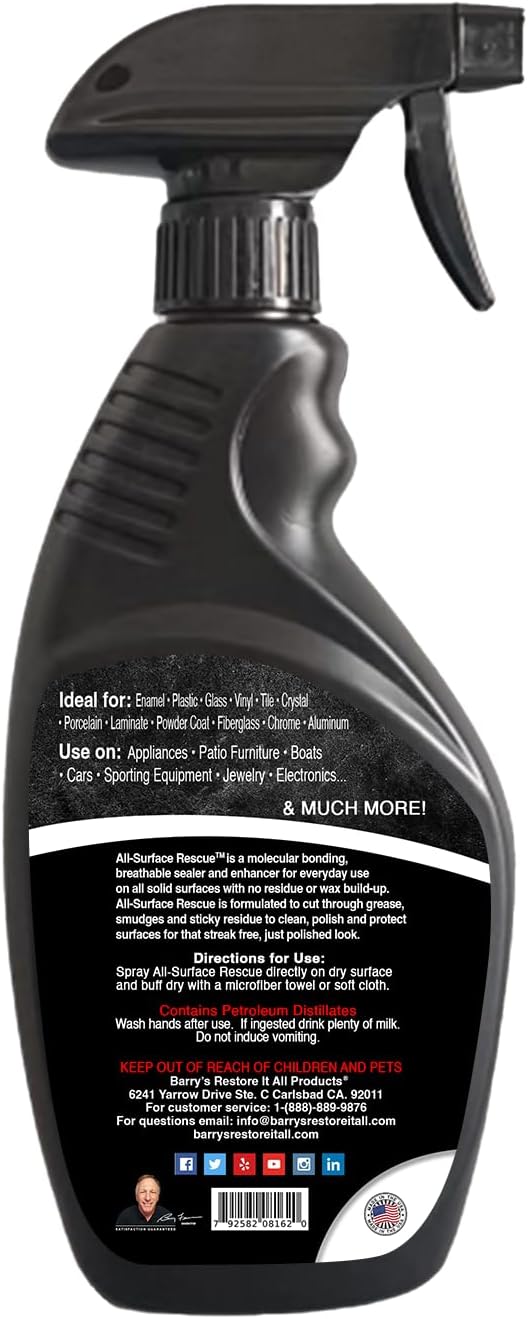 Barry's Restore It All Products - All Surface Rescue Spray (16oz.) | The Perfect Cleaning Solutions for All Surfaces Found in Your Kitchen, Home and Appliances!