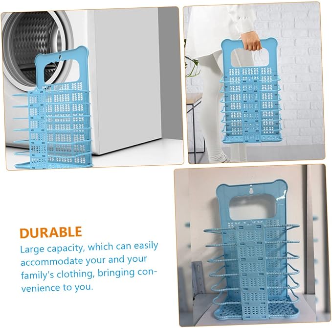 Foldable Laundry Basket with Handles Large Capacity Laundry Hamper Organizer for Dirty Clothes Wall Mountable and Portable Storage Bin for Bathroom and Small Spaces