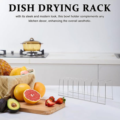 SOLUSTRE Stainless Steel Kitchen Dish Drying Rack with Utensil Holder and Drain Tray Bowl and Plate Storage Organizer for Countertop Sink Area Stable Non-Tip Design 11.81X3.93X3.74 Inches