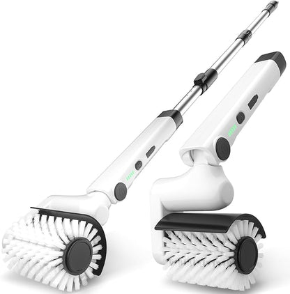 Roller-Type Electric Cleaning Brush - 2025 New Cordless Shower Scrubber with 200min Runtimes, 2-Speeds & 56" Extendable Handle, 4 Brush Heads, Shower Cleaner Brush, for Bathtub/Tile/Floor