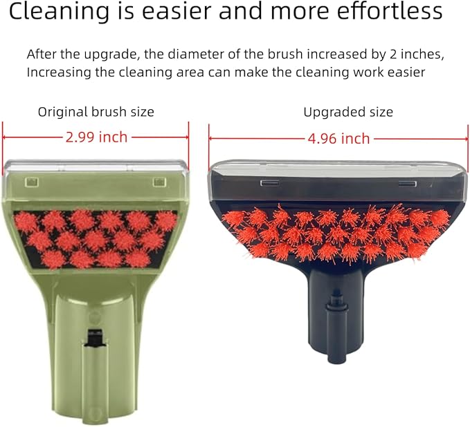 Upgraded 5.3in 1400B Little Green Machine Multi-Purpose Tools Stair Brush Replacement Parts Compatible for 1400B 3194 3353 2458 3588F 1986 1425 2513E 3624 Tough Stain Brush Tool Attachments(Black 1+2)
