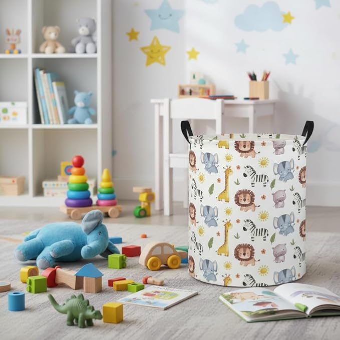 Baby Laundry Hamper kids laundry Basket Waterproof Laundry Bag for Bedroom Toy Clothes Organizer Room Décor(Animal)