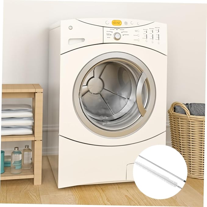 FOMIYES Extended Handle Washing Machine Cleaning Brush Dryer Vent Cleaner Tool for Home Stainless Steel Rod and Brush Head for Exhaust Port and Duster Cleaning