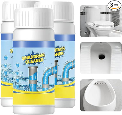 Drain Cleaner Powder, 2026 New Multi-functional Pipeline Dredging Agent, Sink Drain Cleaning Powder for Kitchen, Bathroom, Toilet, Pipe Maintenance (3PCS)