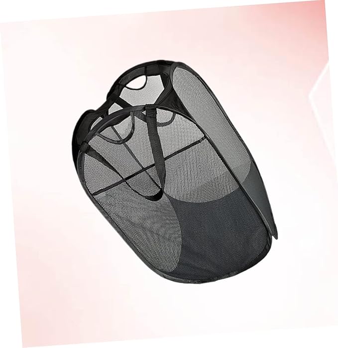 Folding Laundry Basket Collapsible Square Storage Container for Dirty Clothes Lightweight and Portable Black Hamper for Home College and Travel Use
