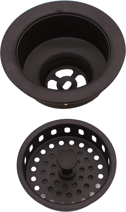 Westbrass A214-12 3-1/2" Post Style Large Kitchen Sink Basket Strainer, Oil Rubbed Bronze